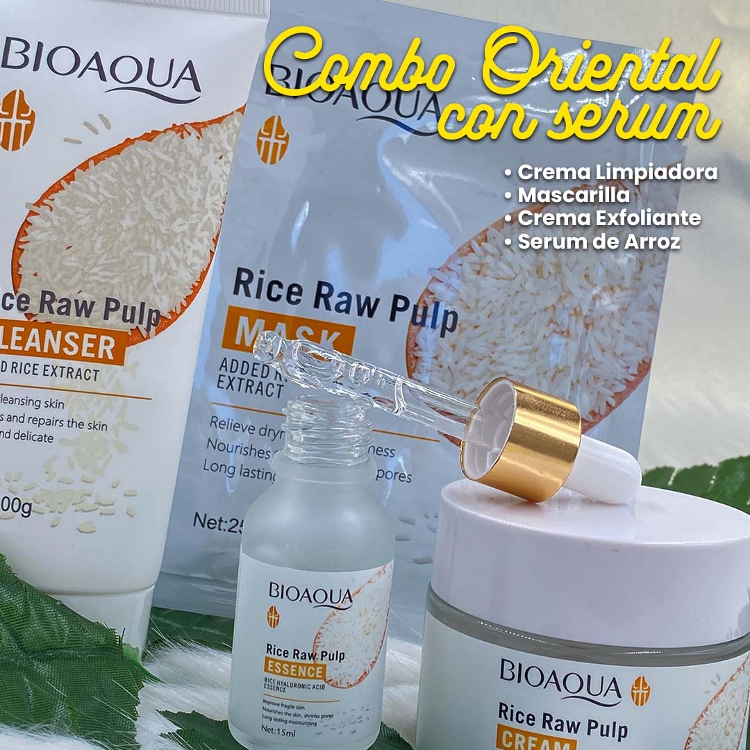 BIOAQUA COMBO ARROZ X 5 PRODUCTOS CON CREMA HIDRATANTE